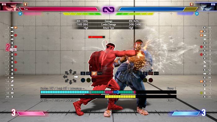 Ryu practice in SF6 training mode